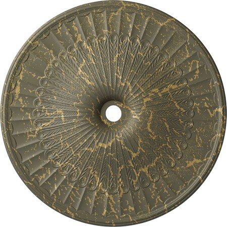 Ekena Millwork Galveston Ceiling Medallion (Canopies up to 5 7/8"), 51"OD x 3 5/8"ID x 3 3/8"P, Witch Hazel Crackle CM51GLWHC